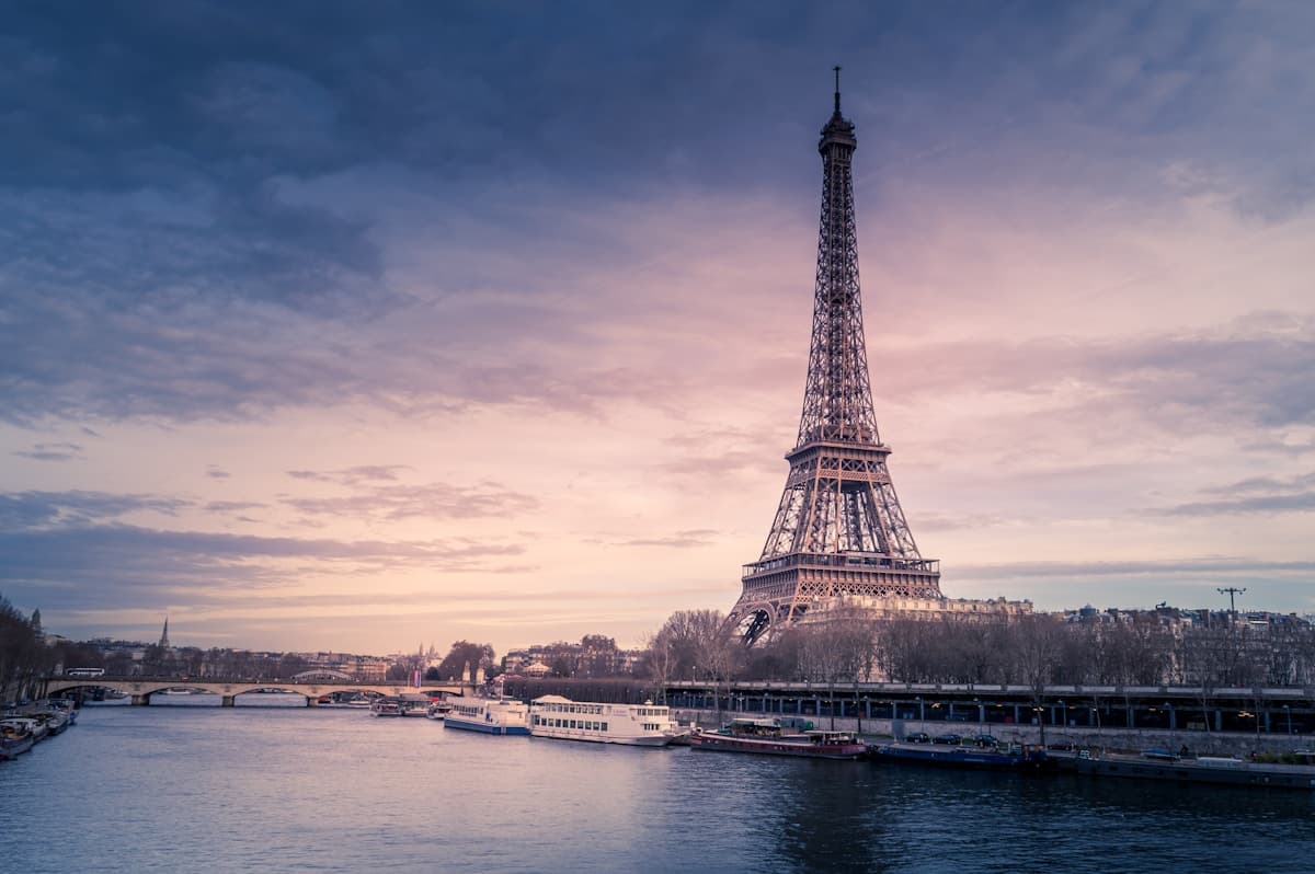 Paris skyline at golden hour